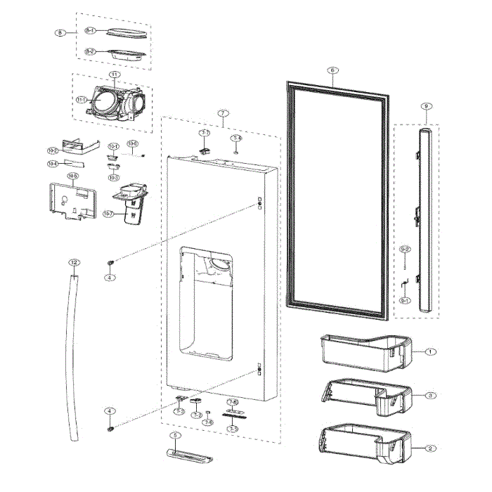 L Refrig Door Diagram and Parts List for RF4287HAWP XAA-00 Samsung Refrigerator