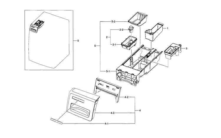 Drawer Diagram and Parts List for WF330ANB XAA-0007 Samsung Washer