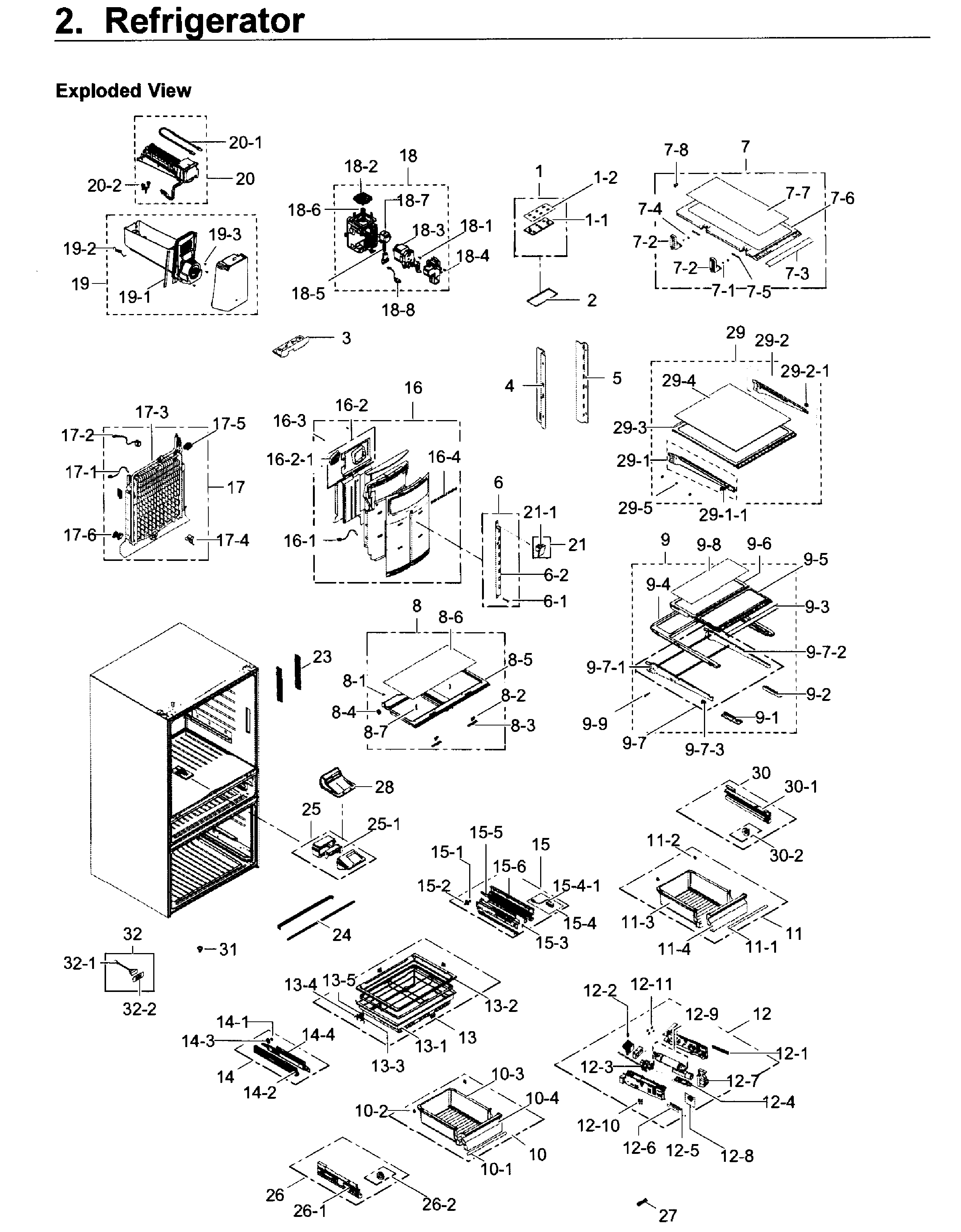 Fridge Diagram and Parts List for RF22KREDBSG AA-0003 Samsung Refrigerator