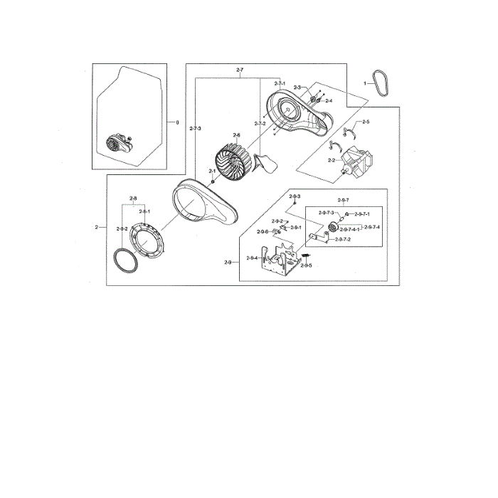 Motor Duct Diagram and Parts List for DV476GTHASU A1-01 Samsung Dryer
