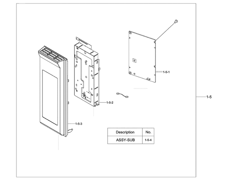 Control Box Diagram and Parts List for ME21F606MJT AA-0000 Samsung Microwave