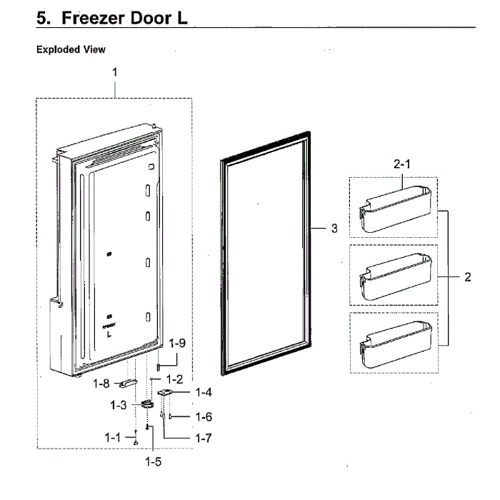 Freezer Door Lt Diagram and Parts List for RF28M9580SR AA-00 Samsung Refrigerator