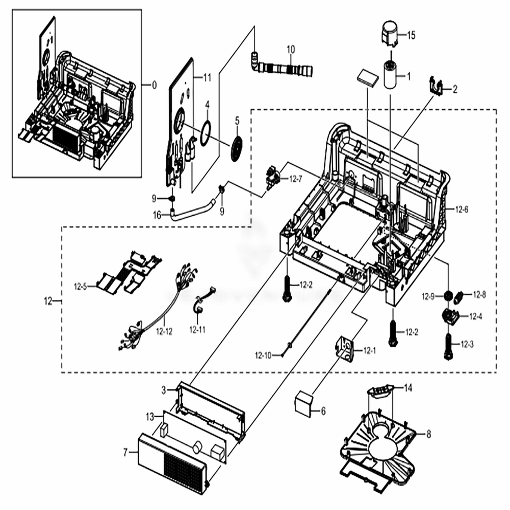 Assembly Base Diagram and Parts List for DW80K7050UG (AA)(0002) Samsung Dishwasher