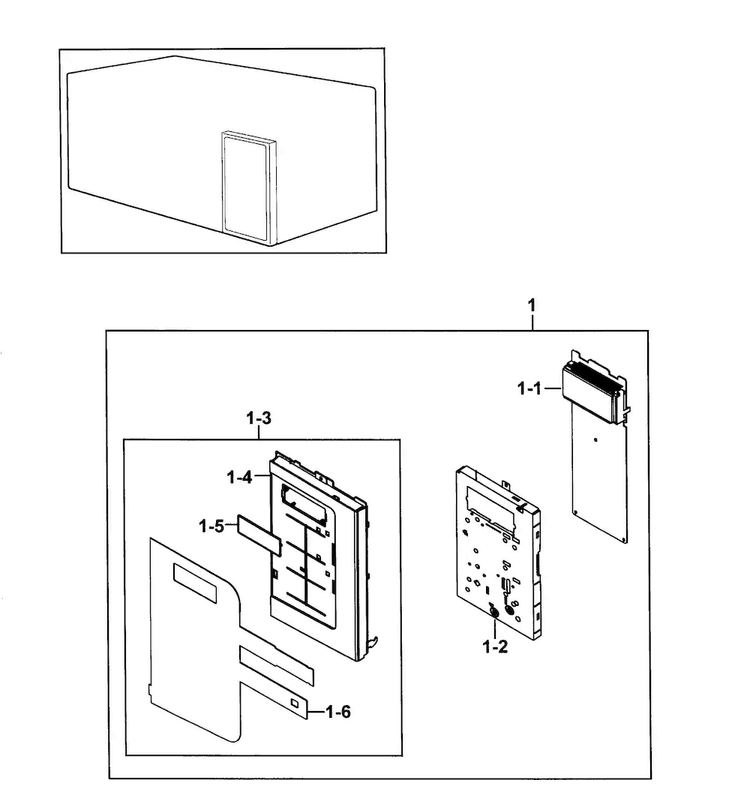 Control Assy Diagram and Parts List for SMH9151B XAA-0000 Samsung Microwave