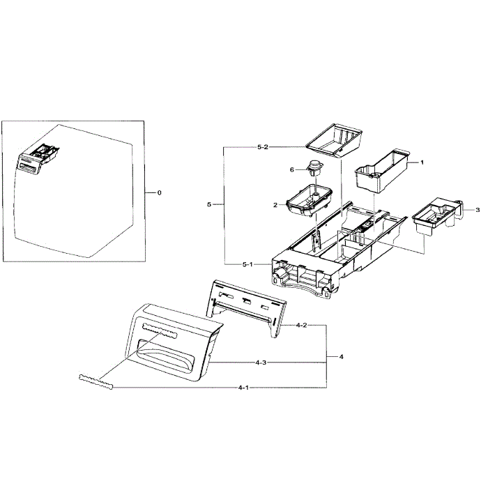Drawer Diagram and Parts List for WF330ANW XAA-03 Samsung Washer