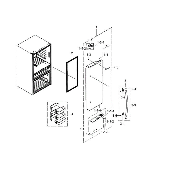 Refrigerator Door R Diagram and Parts List for RF31FMESBSR AA-06 Samsung Refrigerator
