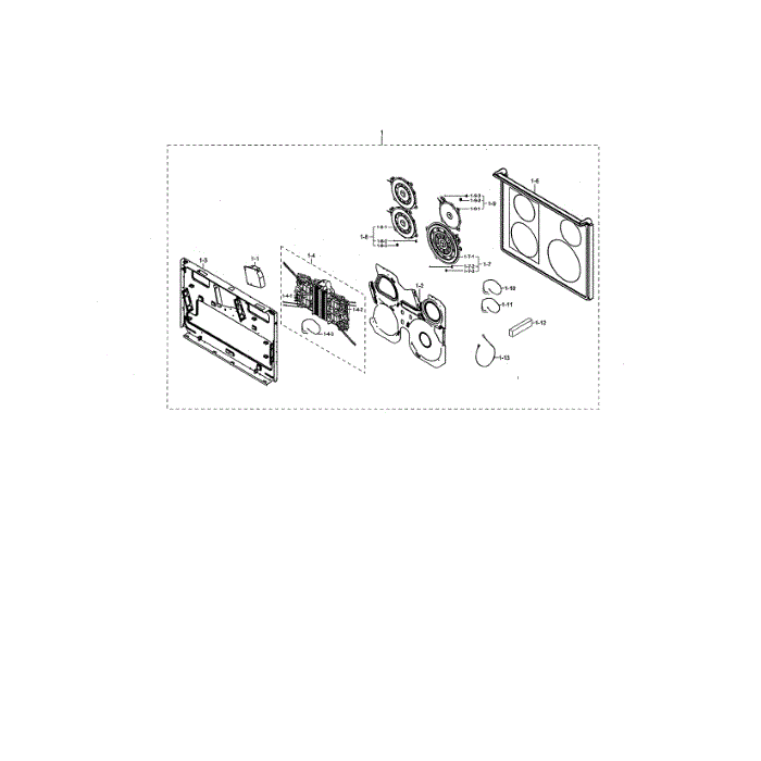 Cooktop Assembly Diagram and Parts List for NE599N1PBSR AC-00 Samsung Range
