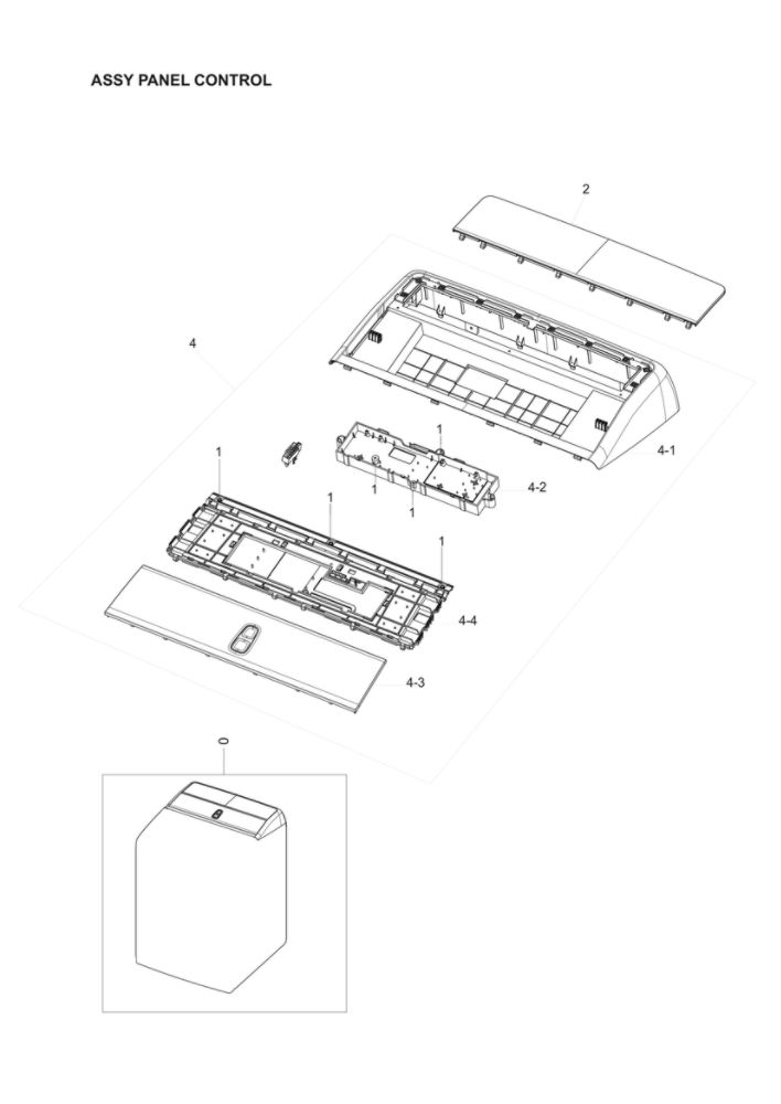 Control Panel Assembly Diagram and Parts List for DV45K7100EW A3-00 Samsung Dryer