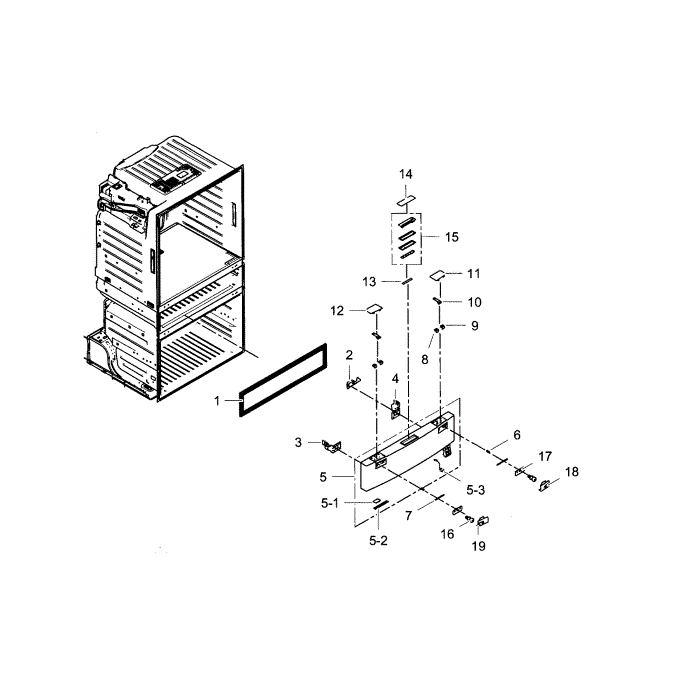 Flexzone Door Diagram and Parts List for RF4287HABP XAA-00 Samsung Refrigerator