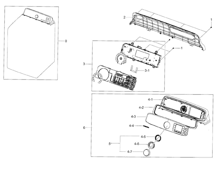 Control Panel Diagram and Parts List for DV50F9A7EVP A2-0000 Samsung Dryer