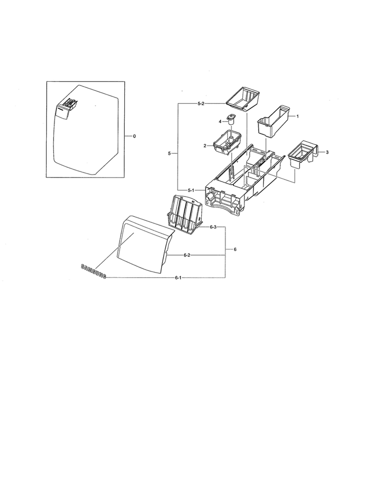 Drawer Diagram and Parts List for WF461ABW XAA Samsung Washer