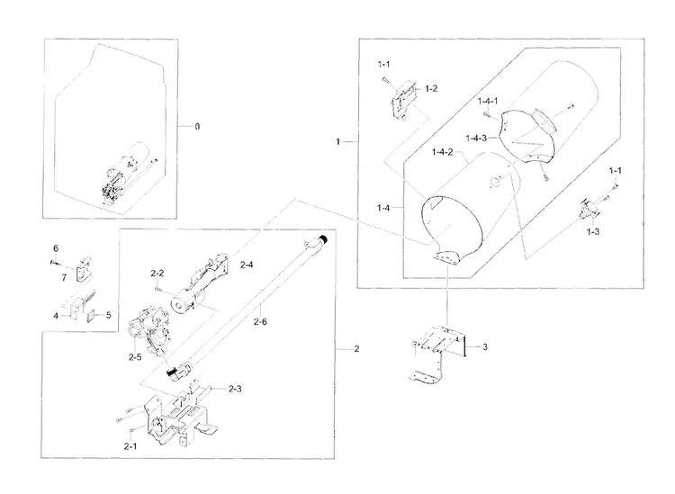 Duct Heater-gas Diagram and Parts List for DV45H7200GW A2-0000 Samsung Dryer