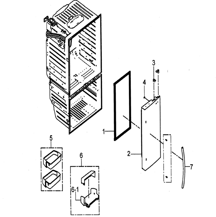 Right Door Diagram and Parts List for RFG297HDBP XAA Samsung Refrigerator