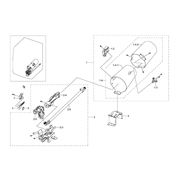 Duct And Burner Diagram and Parts List for DV511AGR XAA-02 Samsung Dryer