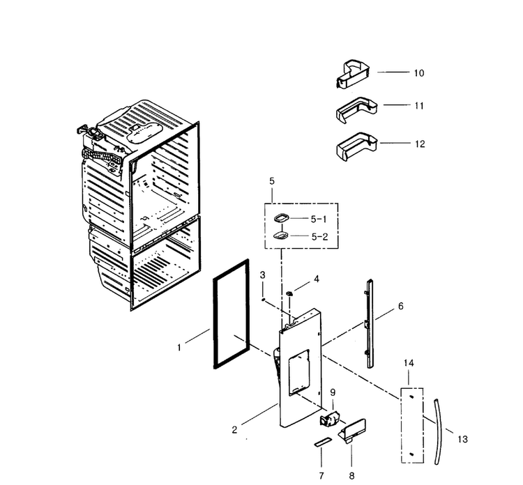 Left Door Diagram and Parts List for RFG296HDBP XAA-0002 Samsung Refrigerator