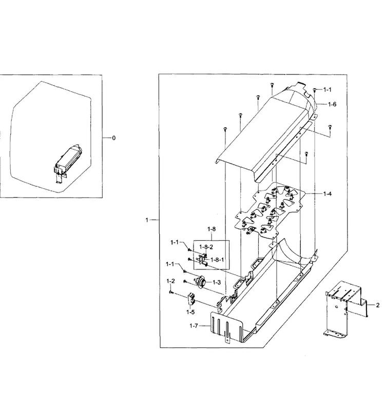 Duct Heater Diagram and Parts List for DV405ETPAWR AA-0000 Samsung Dryer