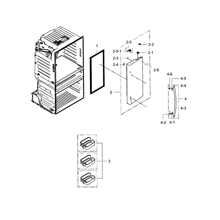 Refrigerator Door R Diagram and Parts List for RF28HMEDBSR AA-03 Samsung Refrigerator
