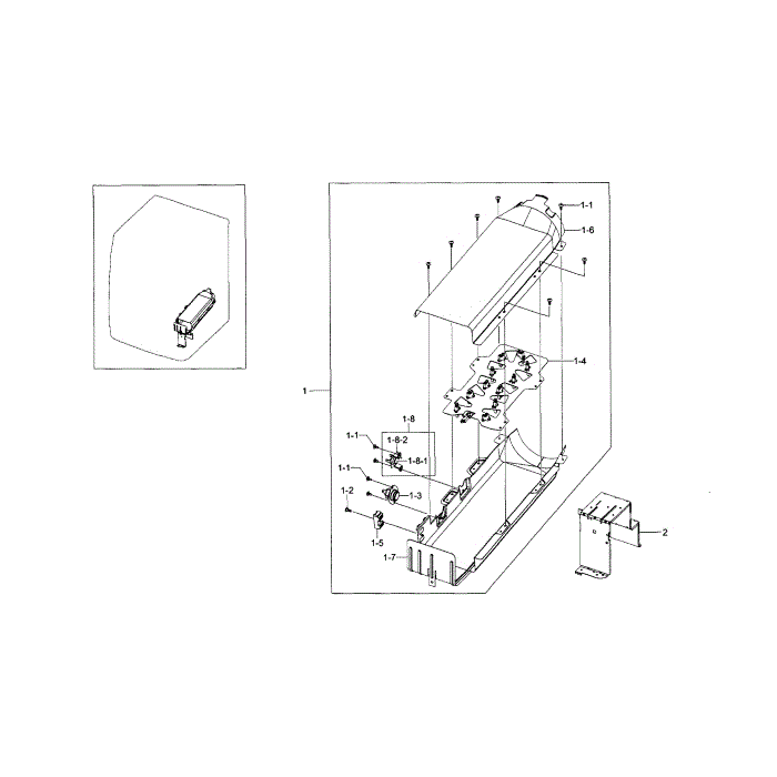 Duct Heater Diagram and Parts List for DV5471AEW XAA-04 Samsung Dryer