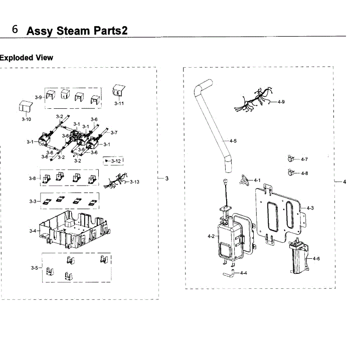 Steam 2 Diagram and Parts List for NV51K6650SS AA-00 Samsung Wall Oven