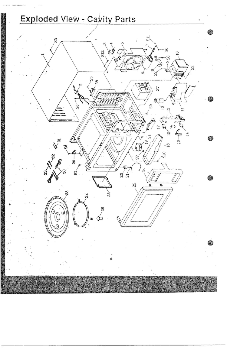 Cavity Parts Diagram and Parts List for MW3530W XAA Samsung Microwave