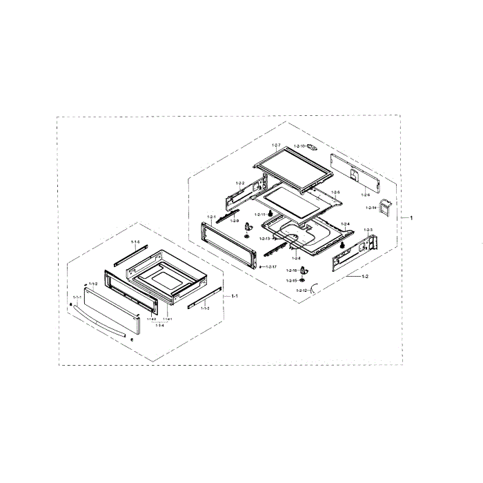 Drawe Diagram and Parts List for NE59J7850WS AA-00 Samsung Range
