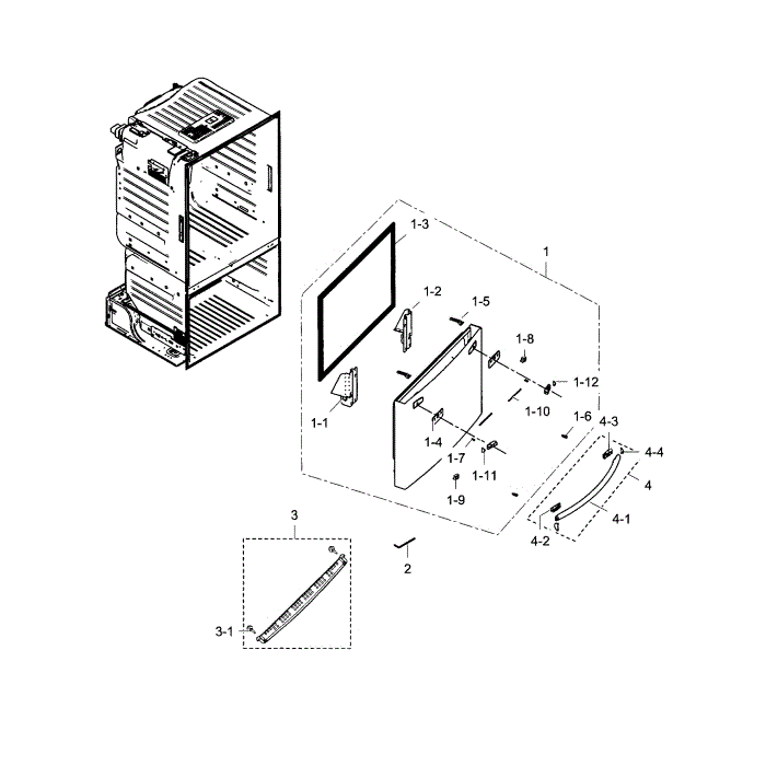 Freezer Door Diagram and Parts List for RF23HCEDBWW AA-01 Samsung Refrigerator
