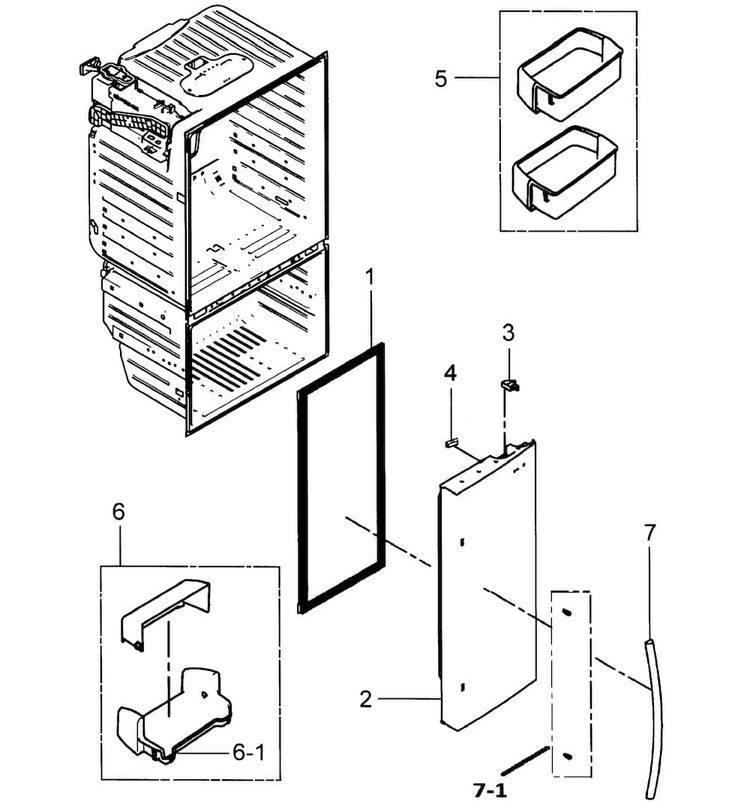 Right Door Diagram and Parts List for RFG298HDWP XAA-0000 Samsung Refrigerator