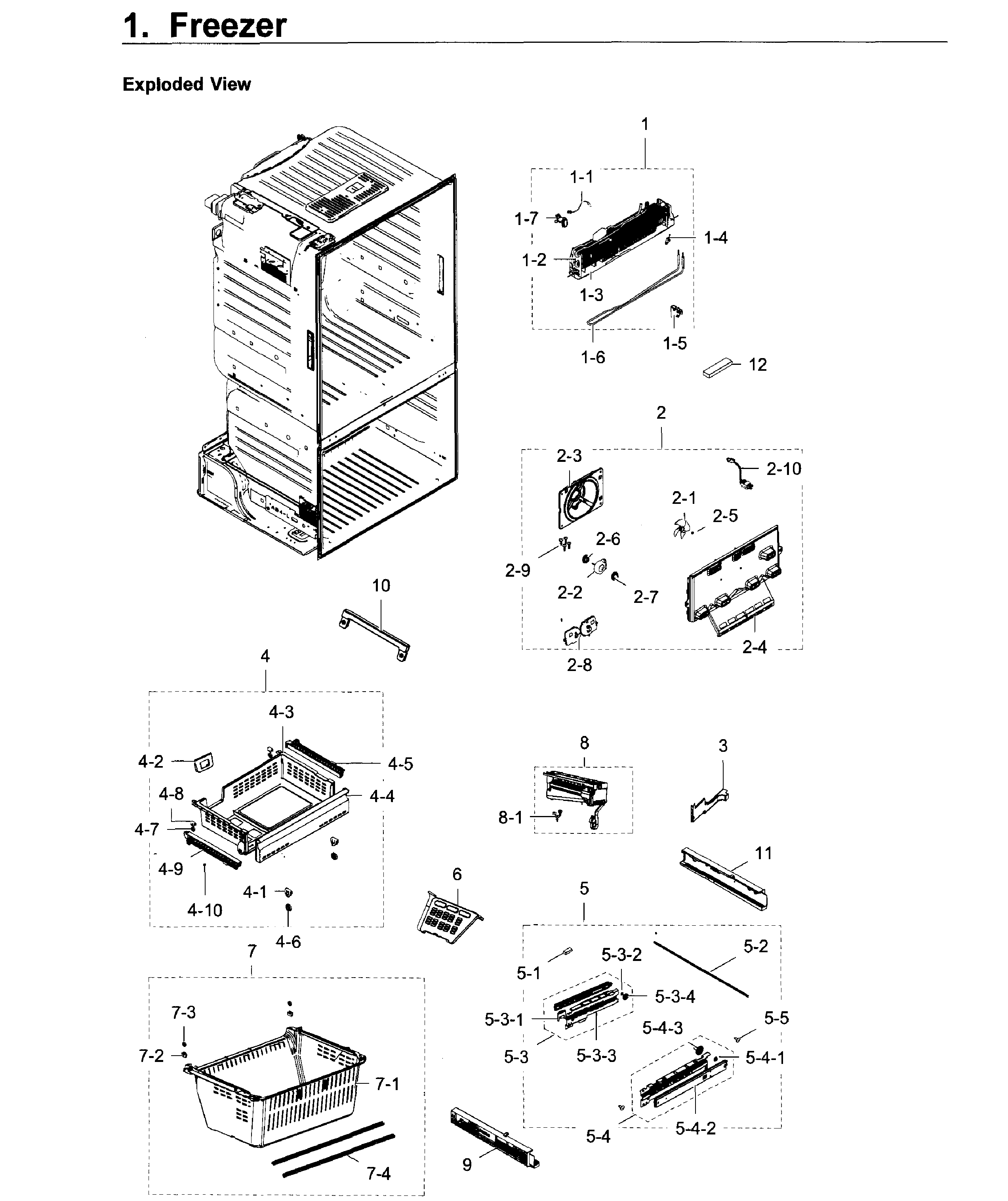 Freezer Diagram and Parts List for RF28HDEDPWW AA-0006 Samsung Refrigerator