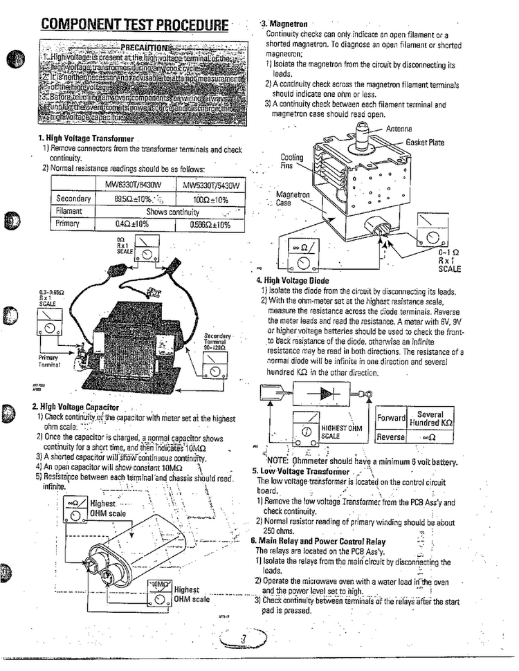 Information Page 4 Diagram and Parts List for MW5330T XAA Samsung Microwave