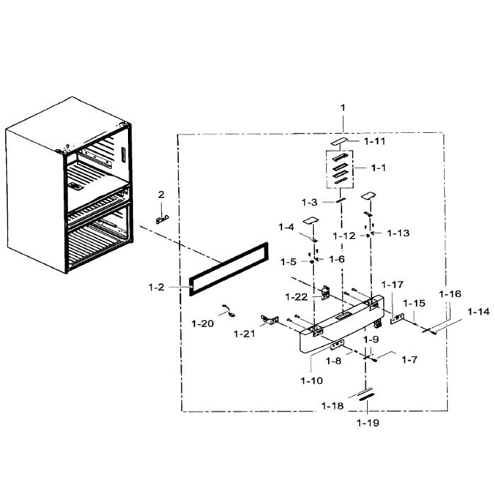 Flexzone Door Diagram and Parts List for RF31FMEDBWW AA-03 Samsung Refrigerator