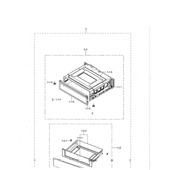 Drawer Diagram and Parts List for NE595R0ABSR AA-00 Samsung Range