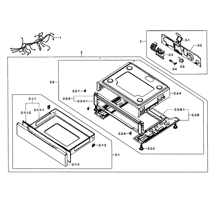 Cooktop Assembly Diagram and Parts List for FX510BGS XAA-02 Samsung Range