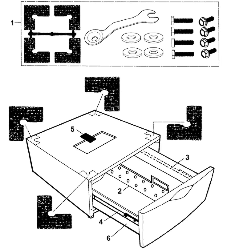 Pedestal Diagram and Parts List for WE357A7P XAA-0000 Samsung Laundry Accessories
