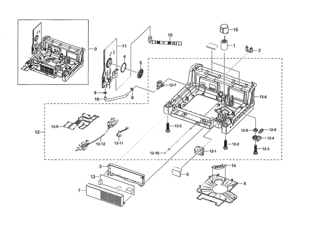 Base Diagram and Parts List for DW80K7050UG AA-02 Samsung Dishwasher