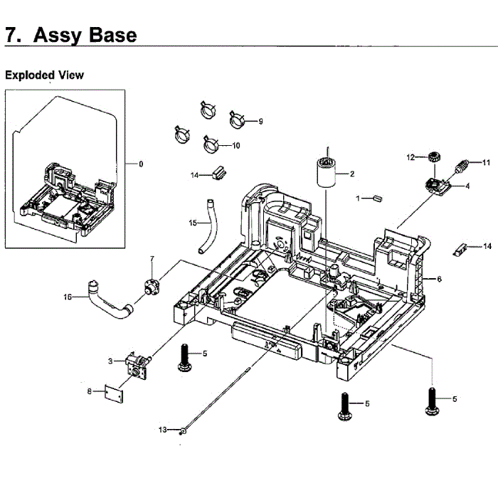 Base Diagram and Parts List for DW80H9930US AA-01 Samsung Dishwasher