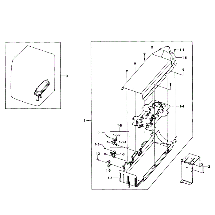 Heater Assembly Diagram and Parts List for DV435ETGJWR A1-01 Samsung Dryer