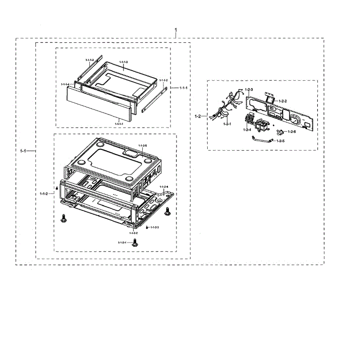 Drawer Assembly Diagram and Parts List for NX58K9850SG AA-02 Samsung Range