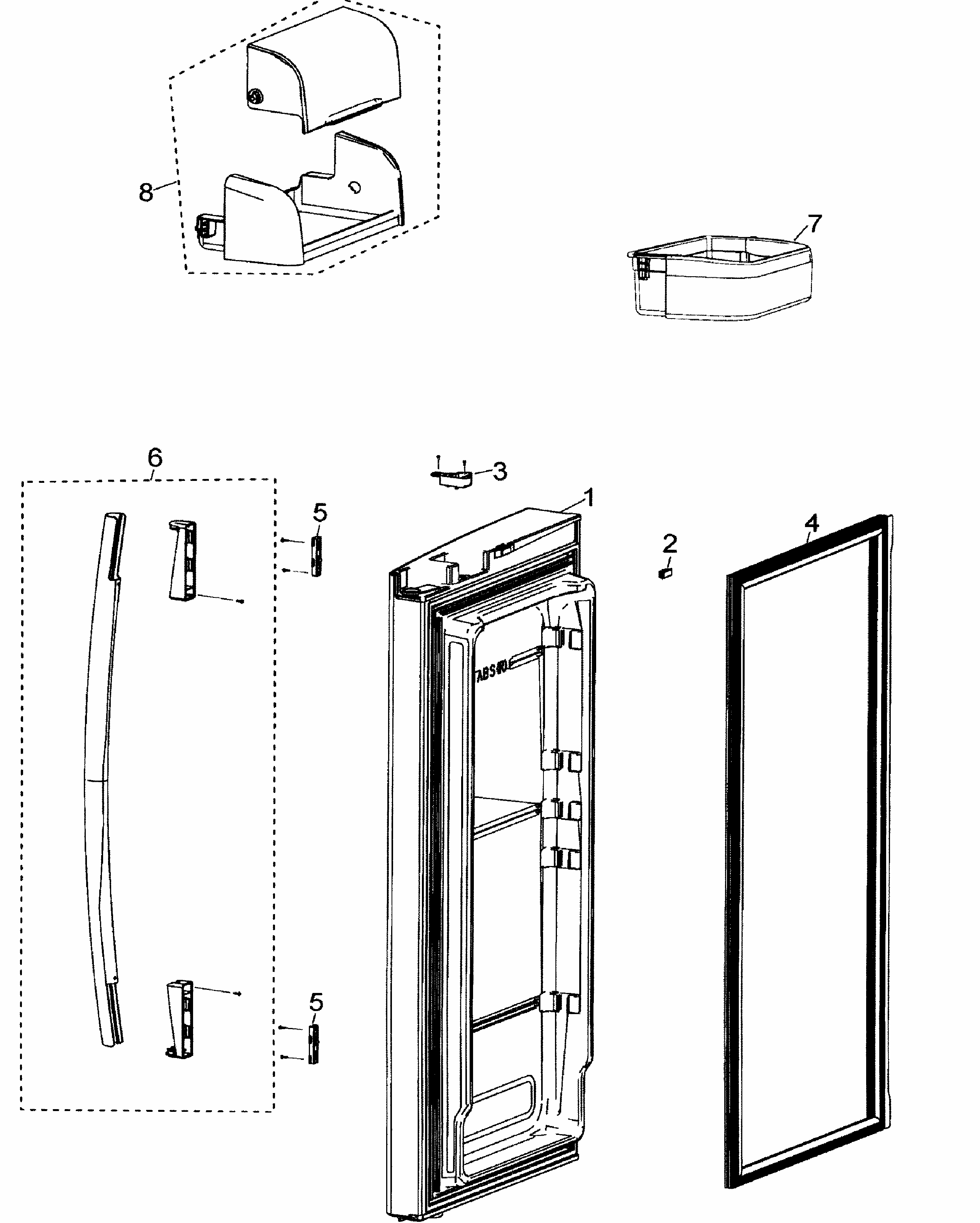 Right Door Diagram and Parts List for RF26XAERS XAA Samsung Refrigerator