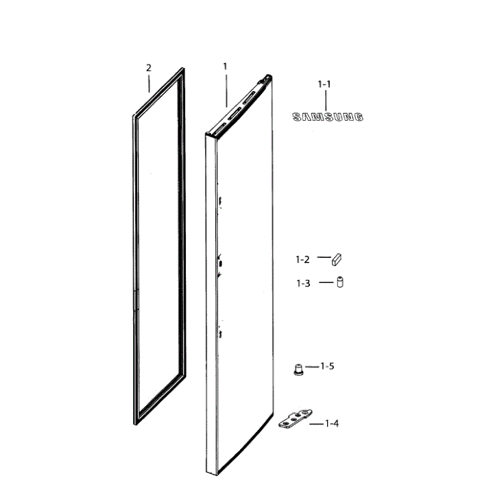 Door-Ref Outer Diagram and Parts List for RH25H5611SG AA-00 Samsung Refrigerator