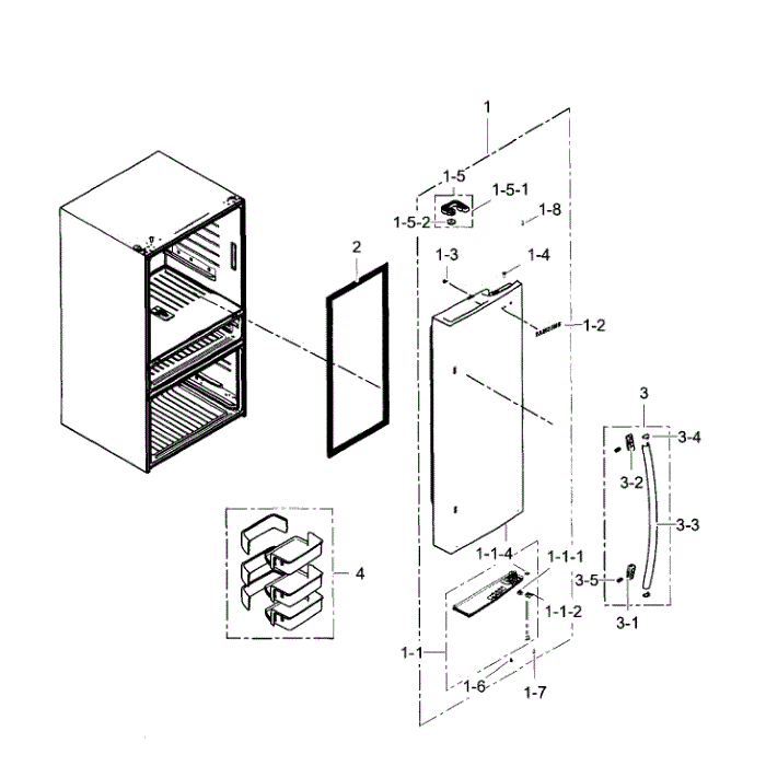 Right Door Diagram and Parts List for RF31FMEDBBC AA-06 Samsung Refrigerator
