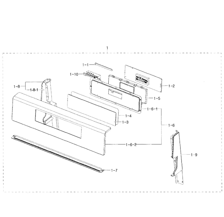 Control Box Diagram and Parts List for NX58H5650WS AA-0000 Samsung Range