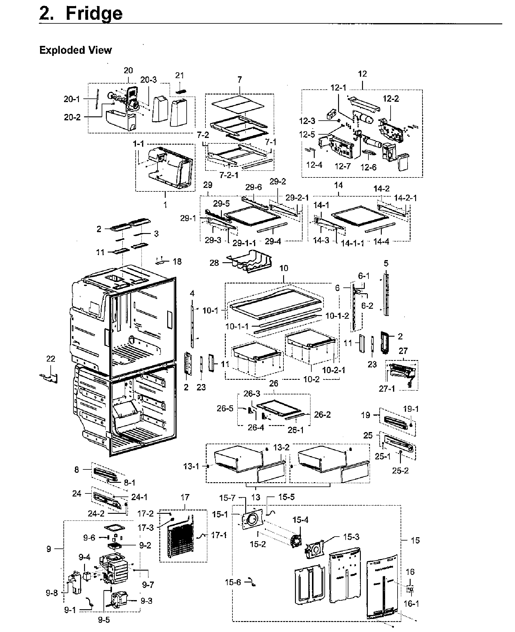 Fridge Diagram and Parts List for RF28K9380SG AA-0001 Samsung Refrigerator