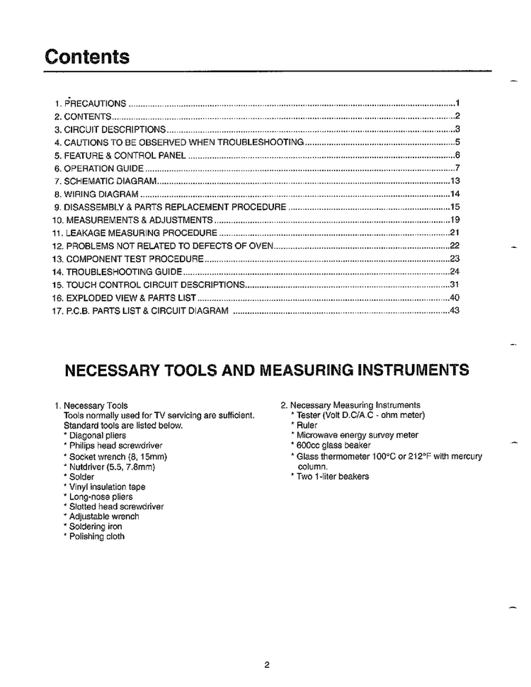 Contents/tools/measuring Diagram and Parts List for MW5620T XAA Samsung Microwave
