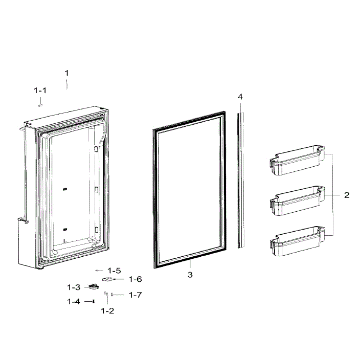Freezer Door Lt Diagram and Parts List for RF32FMQDBSR AA-07 Samsung Refrigerator