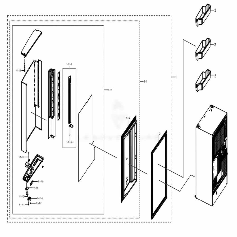 Freezer Door R Diagram and Parts List for RF22K9381SR (AA)(0005) Samsung Refrigerator