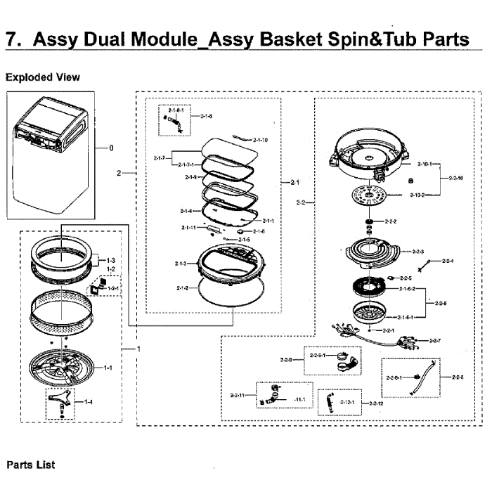 Dual Module 2 Diagram and Parts List for WV60M9900AV A5-01 Samsung Washer