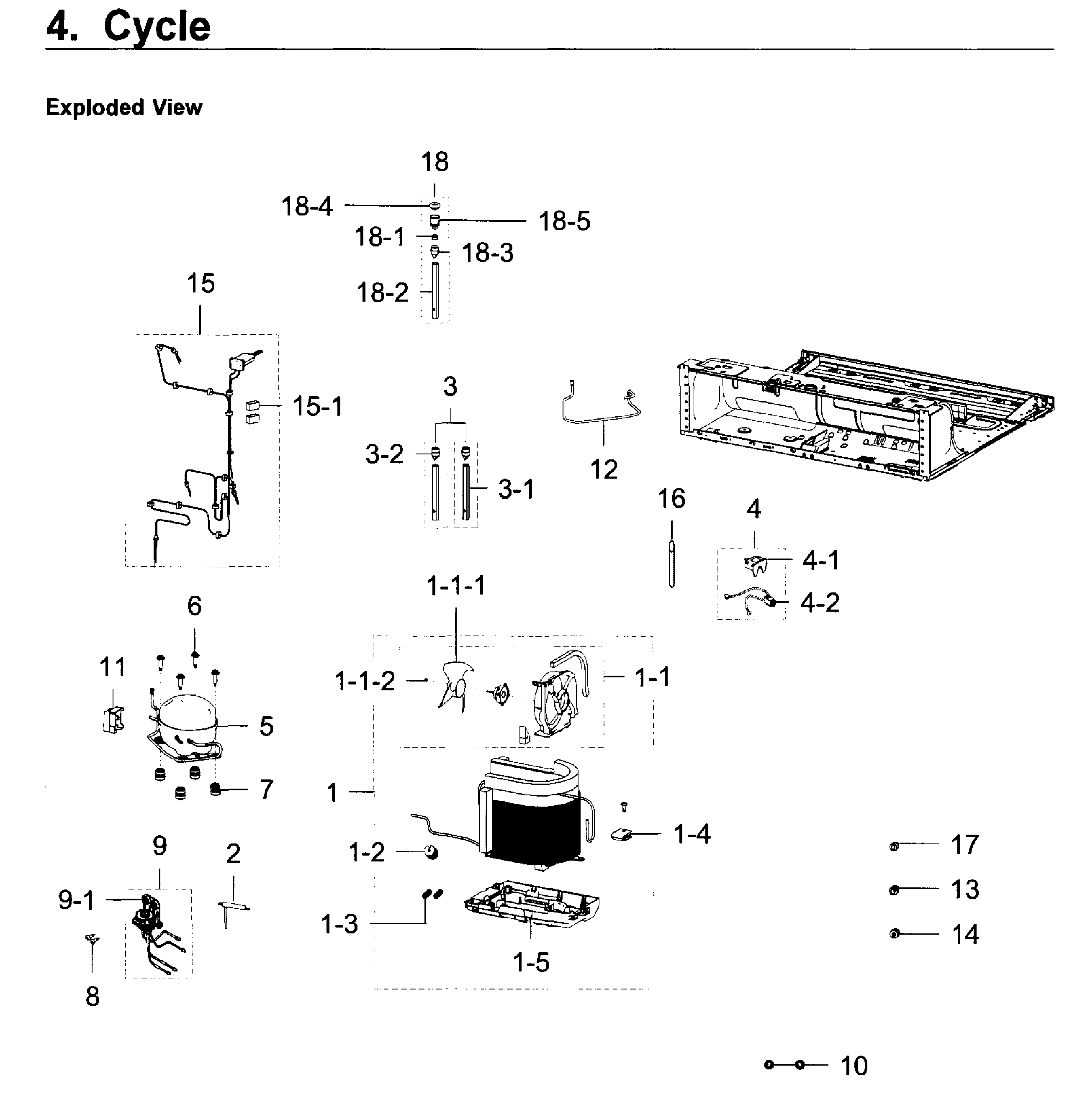 Cycle Diagram and Parts List for RF22K9581SR AA-0001 Samsung Refrigerator