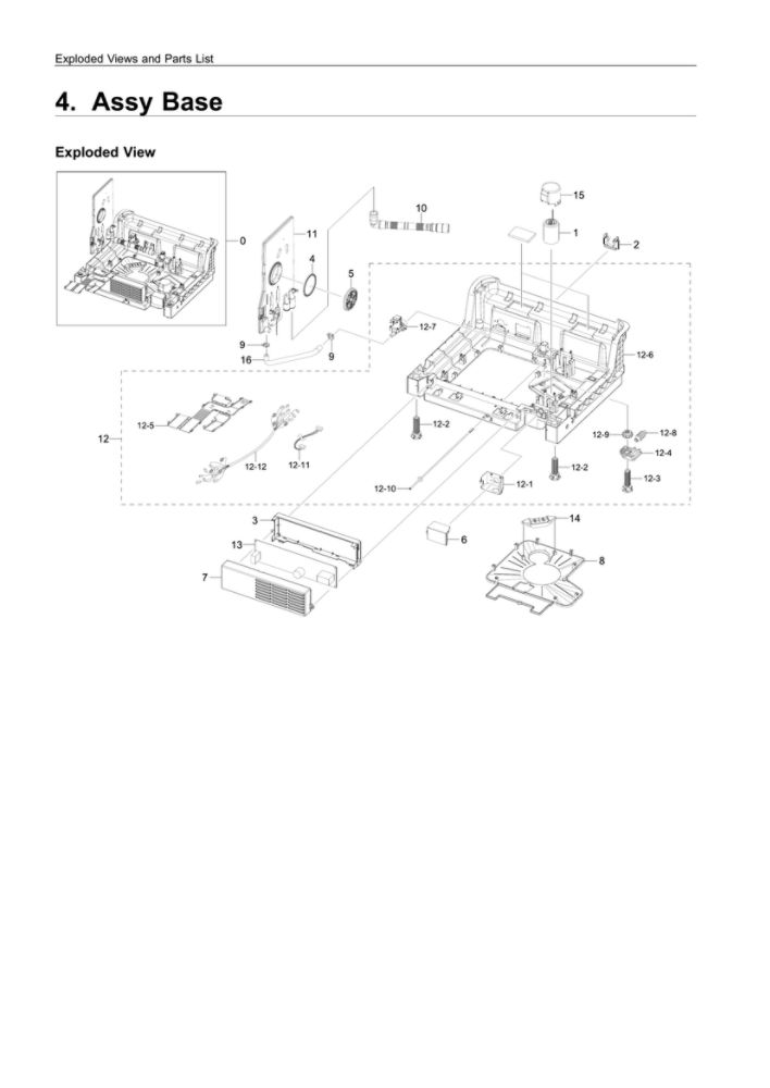 Base Assembly Diagram and Parts List for DW80K7050UG AA-01 Samsung Dishwasher