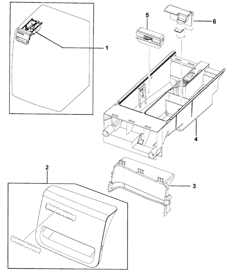 Drawer Diagram and Parts List for WF209ANW XAA-0000 Samsung Washer