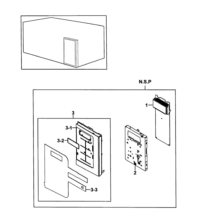 Control Assembly Diagram and Parts List for SMH9151BE XAA-00 Samsung Microwave Oven Combo